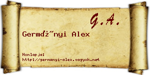 Germányi Alex névjegykártya